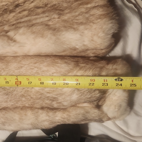Cream Multi Colored Rabbit Fur Coat - Picture 11 of 12